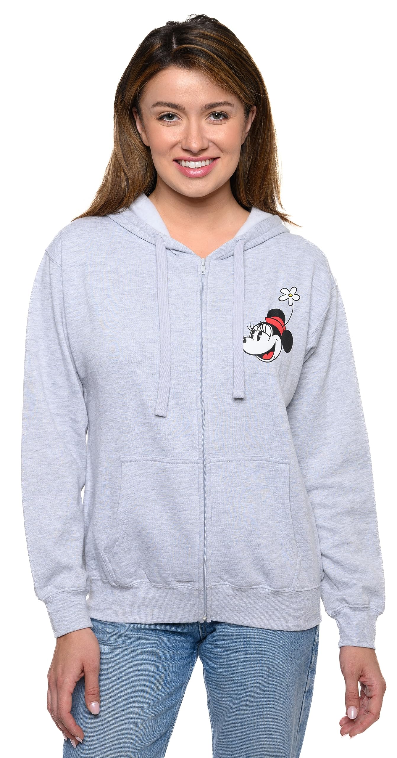 Disney Sweat à capuche pour femme Mickey et Minnie Mouse avec fermeture éclair
