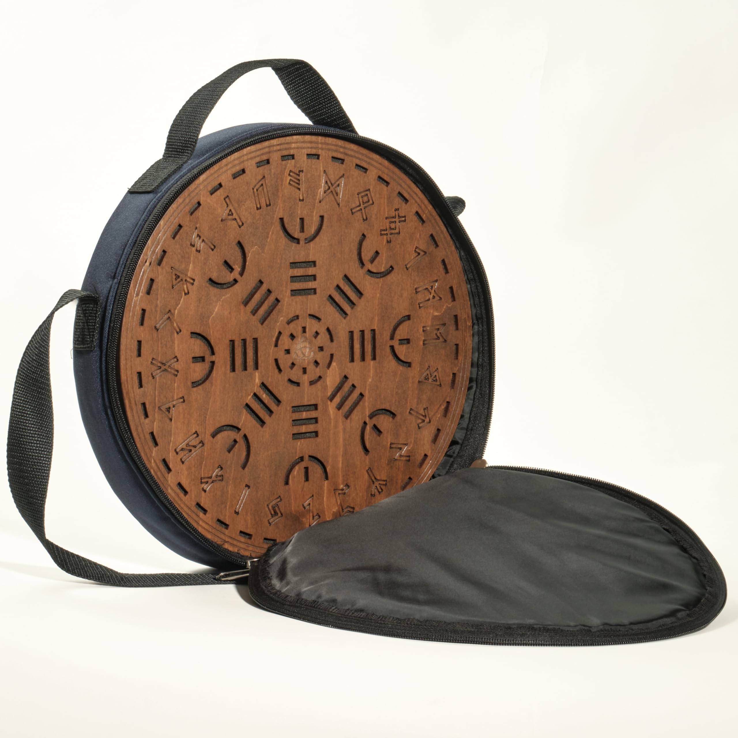 "Celtic Tree" Ocean Disk von Nazar Drums Klangheilungsinstrument aus Holz, natürliche Holzfarbe, 30,5 cm Durchmesser, Wasser-Sound-Effekt, meditatives Entspannungswerkzeug, mit einer weichen