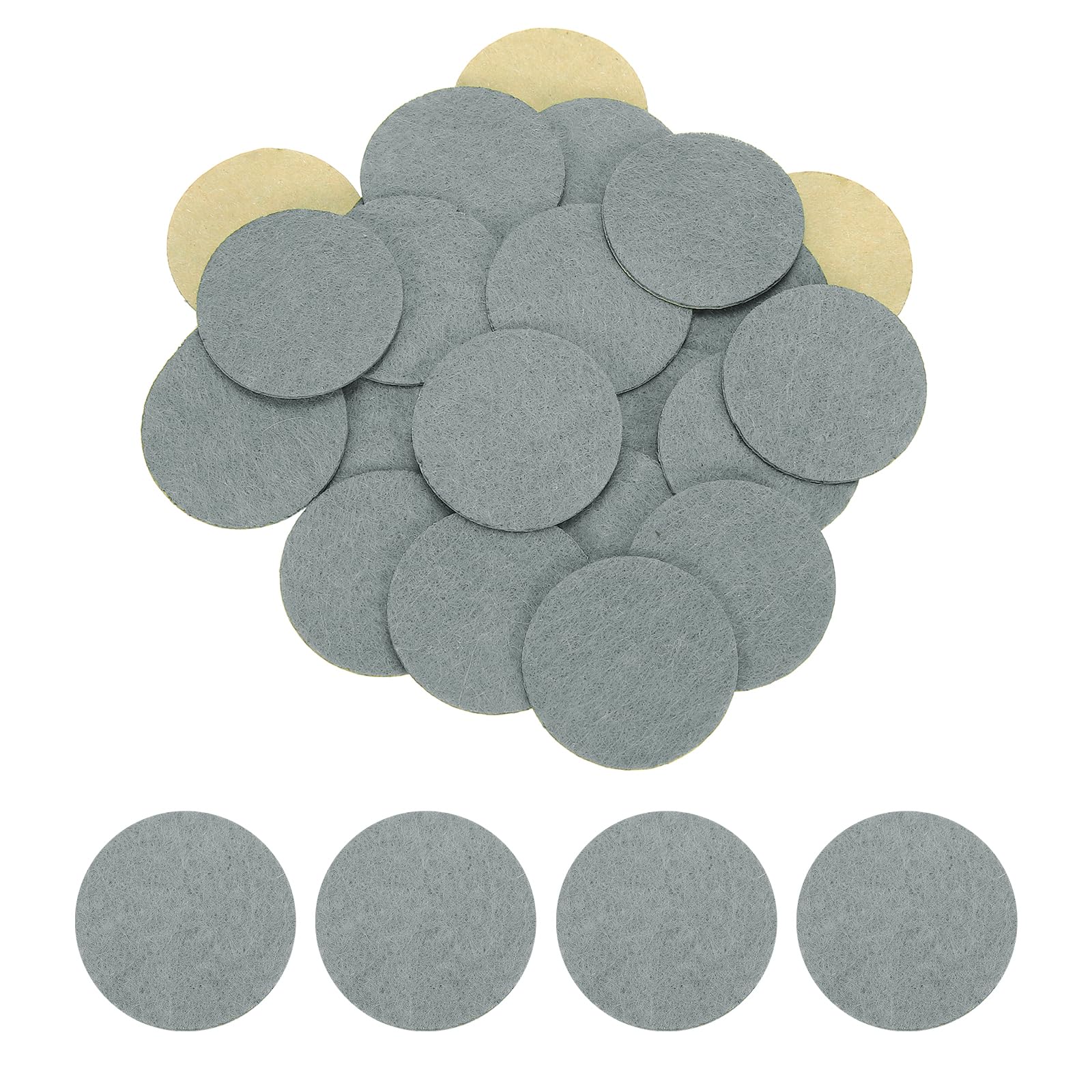 HARFINGTON 100pcs Adhesive Felt Circles 30mm 1.18" Gray