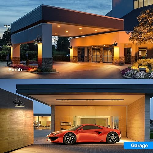 Miniatura 5 de Luz de granero de cuello de cisne - Iluminación exterior de granja del atardecer al amanecer, 1 luz de cuello de cisne al aire libre con sensor de