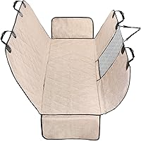 Vista 11 de Vivaglory Fundas de asiento de coche para perro, ventana visual de malla con correa adicional y hebillas, fundas impermeables y antideslizantes