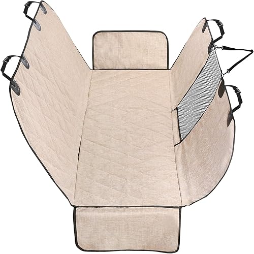 Miniatura 11 de Vivaglory Fundas de asiento de coche para perro, ventana visual de malla con correa adicional y hebillas, fundas impermeables y antideslizantes para