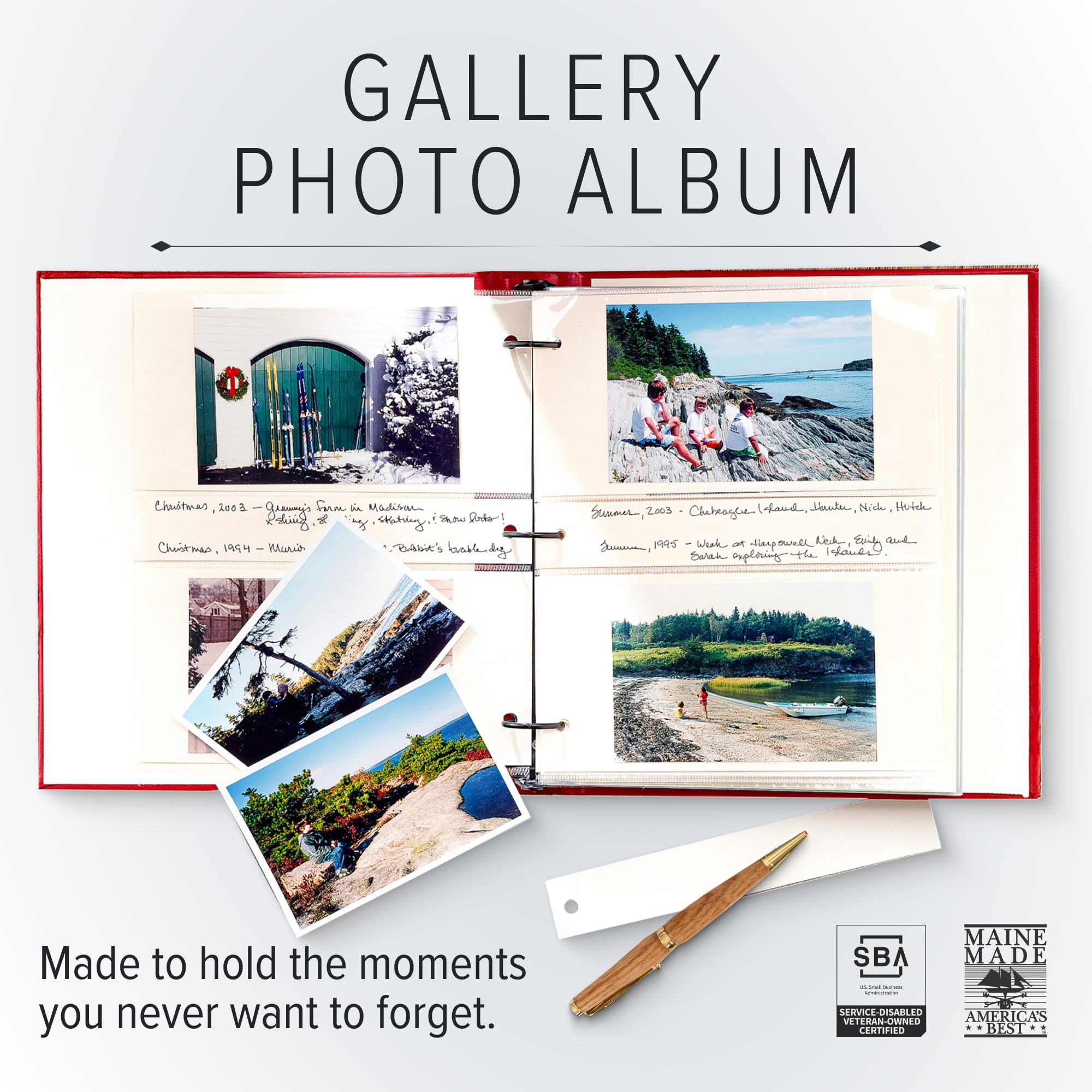 Álbum de fotos de cuero de Gallery Leather, 29,7 x 26,5 cm, Freeport Ivory