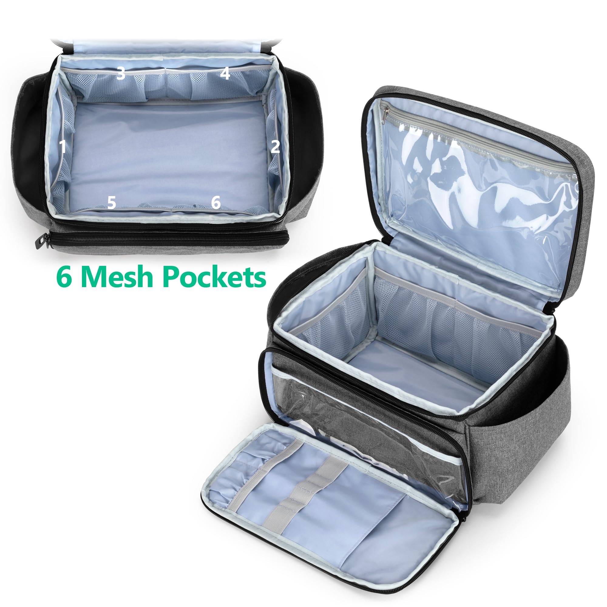CURMIO Borsa per forniture mediche, borsa sanitaria portatile per infermieri, medici, fisioterapisti, personale per visite a domicilio, solo borsa, in attesa di brevetto, Grigio