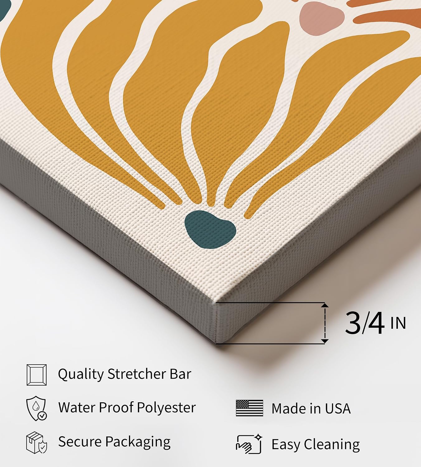 Poster Master Flower Petals Canvas - Retro Boho Print - Modern Art - Gift for Men & Women - Aesthetic Art - Chic Wall Decor for Dorm, Living Room or Bedroom - 8x10 STRETCHED Canvas