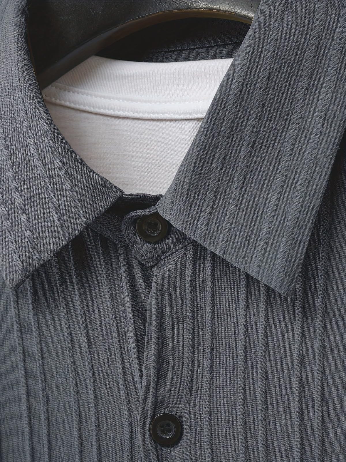 Conjunto corto de dos piezas para hombre, camisa con botones y pantalones cortos con cordón a juego, estilo casual para uso diario, viajes — view 7