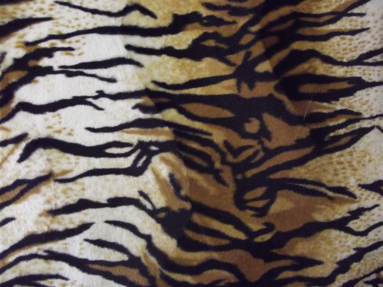 Faux Fur Pony Skin Velboa Fabric Material Tiger, 1Mtr - 150cmx100cm