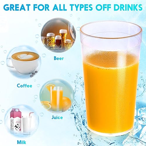 Miniatura 4 de Paquete de 48 vasos de plástico transparente de 12 onzas, vasos de plástico esmerilado, vasos de agua apilables, vasos de agua reutilizables, vasos