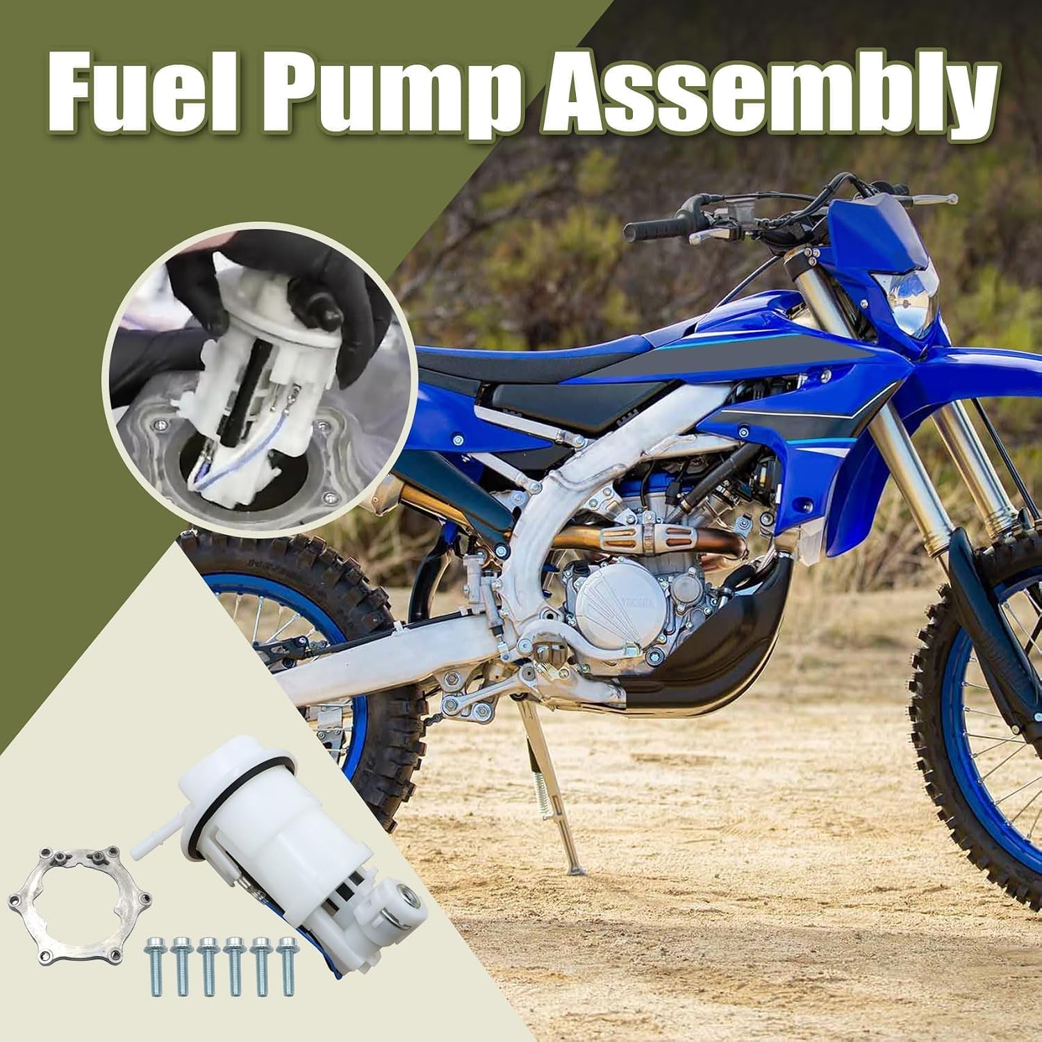 Priprilod Fuel Pump Assembly，Compatible with Yamaha YZ250F YZ450F YZ250FX YZ450FX WR250F WR450F # 33D-13907-02-00 33D139070200
