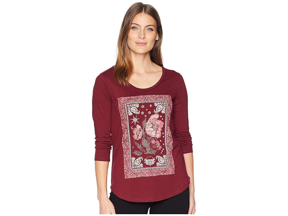 

Lucky Brand Matchbox Print Tee (Cabernet) Women's T Shirt