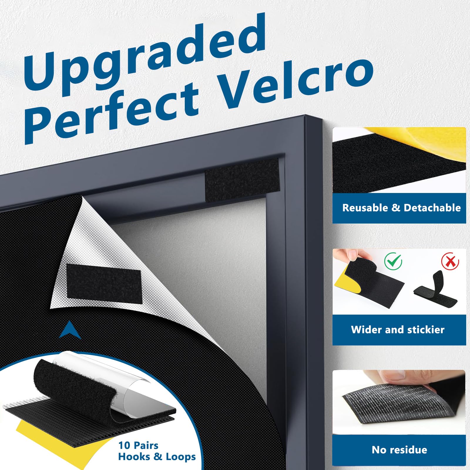 Fenster Verdunkelung - 100% Lichtblockierende Verdunklungsrollo Ohne Bohren,Dachfenster Verdunkelung mit Klettband Extra Stark, 420D Oxford Sonnenschutz Verdunklungsfolie Innen Ferdunklungsstoff 300cm