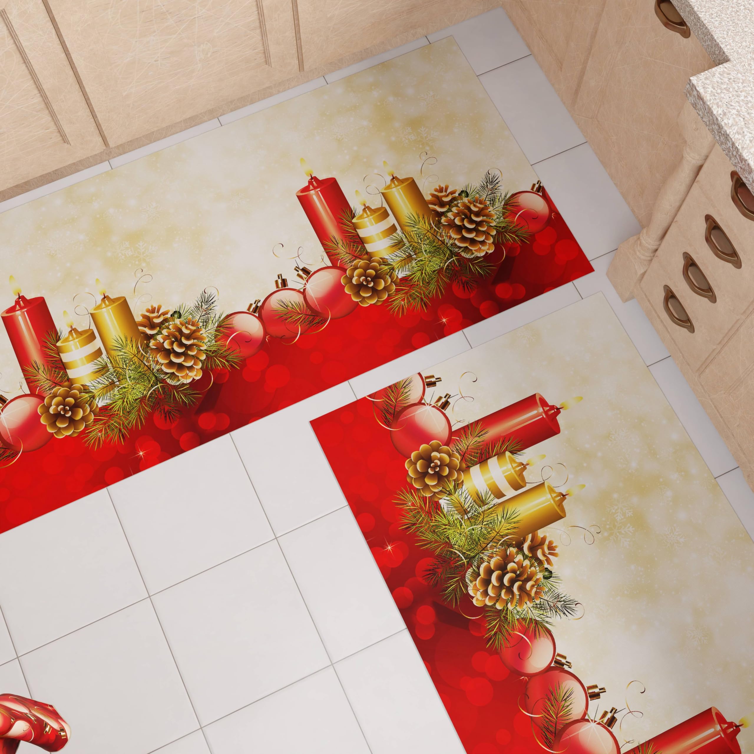 PETTI Artigiani Italiani, Christmas Kitchen Rug, Christmas Kitchen Runner, Non-Slip and Washable Christmas Kitchen Rug - Image 2