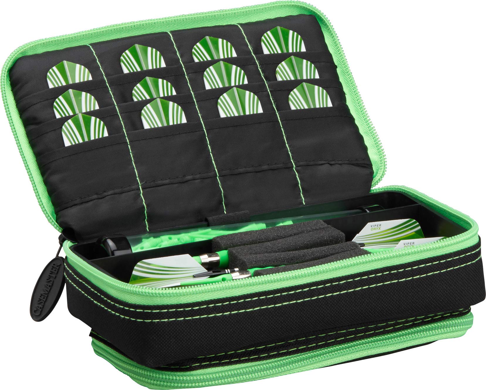 Casemaster Plazma Plus Black with Green Trim Dart Case and Phone Pocket — image 1