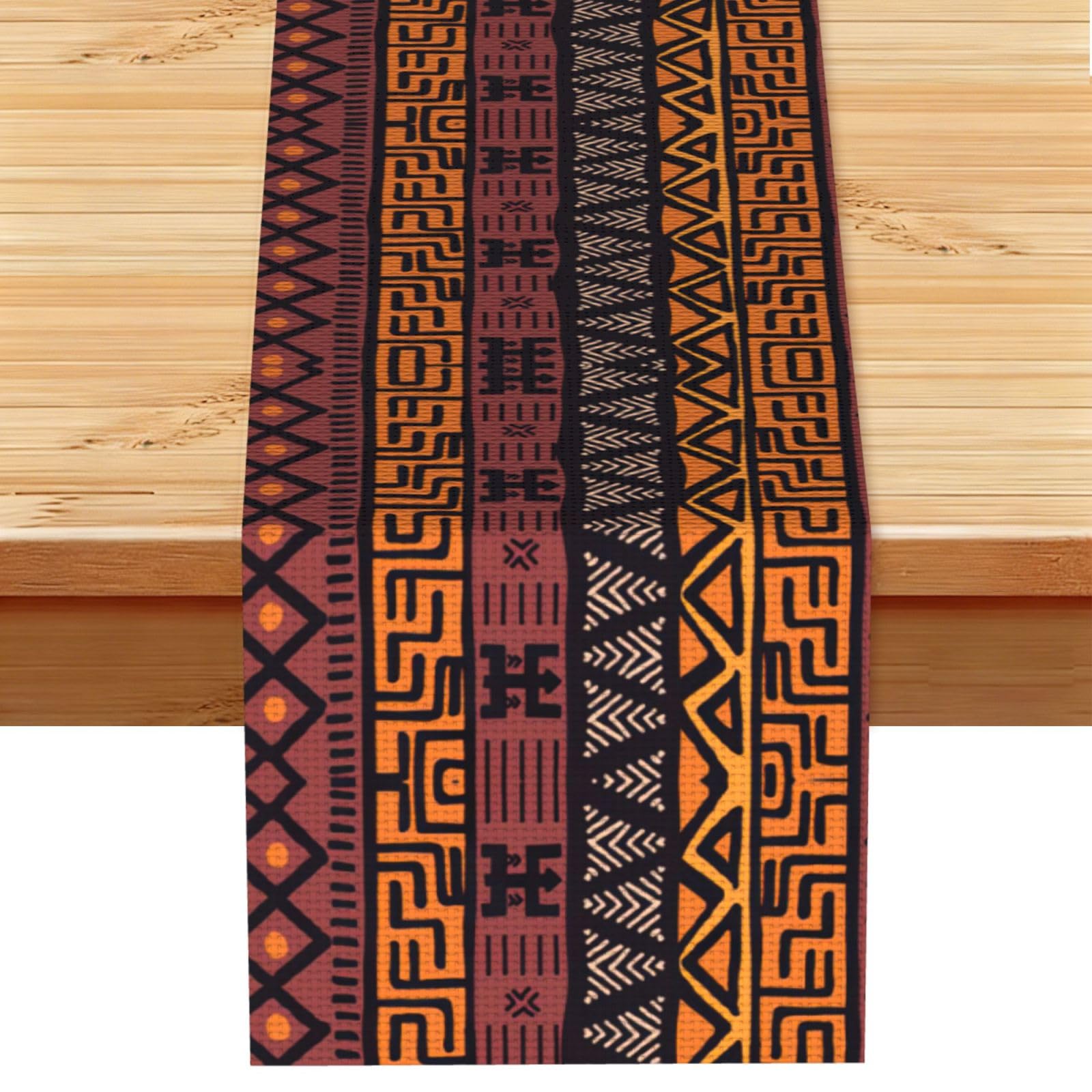 Yyoretp Black African Mud Cloth Tribal Print Table Runner For Home Hotel Dining Kitchen Party Indoor Outdoor Decor,13X72 Inch