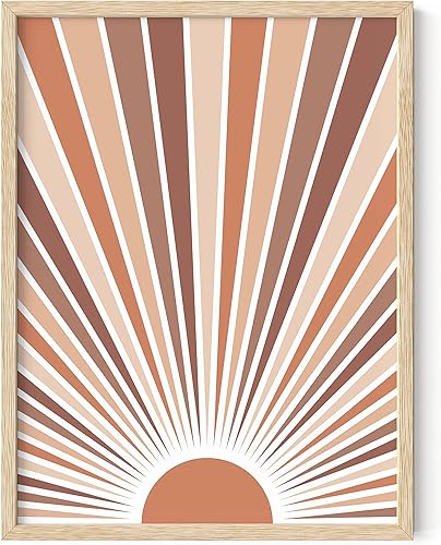 HAUS AND HUES Arte de pared geométrico enmarcado, arte de pared bohemio enmarcado, arte de pared minimalista enmarcado, arte de pared enmarcado