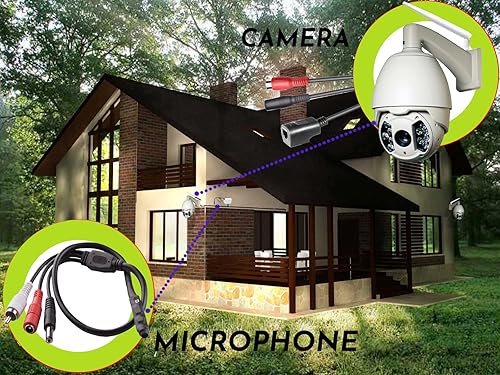 Miniatura 5 de Micrófono CCTV para cámara de seguridad IP Audio Vigilancia RCA con preamplificador de alta sensibilidad Dispositivo de recogida amplificado