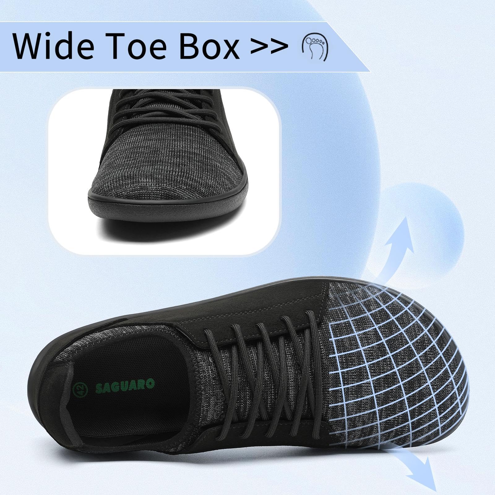 SAGUARO Uomo Donna Minimaliste Barefoot Scarpe Free Walker Luck III-Casual Traspirante Scarpa da Camminata Unisex,36-48 EU