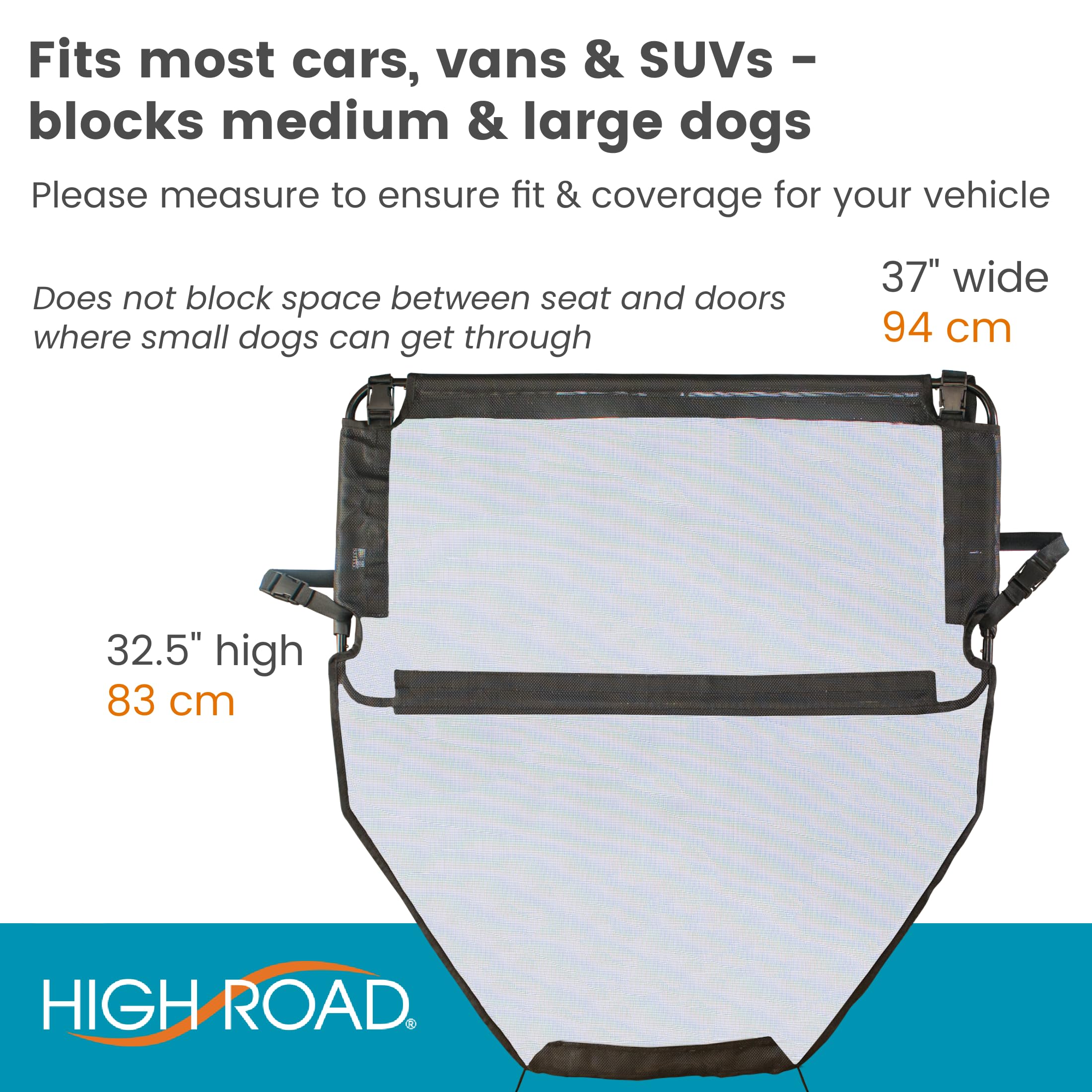 High Road Wag 'nride Dog auto barriera con telaio in acciaio e robusti in rete di