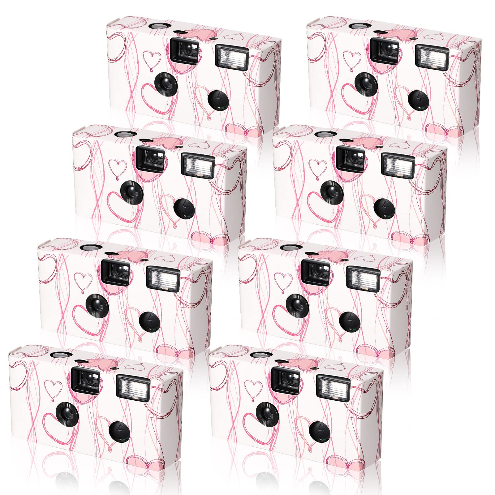 Flutesan 8 Pack Disposable Camera for Wedding 35mm Film Single Use Camera with Flash for Wedding, Anniversary, Honeymoon, Travel, Camp, Party Supply