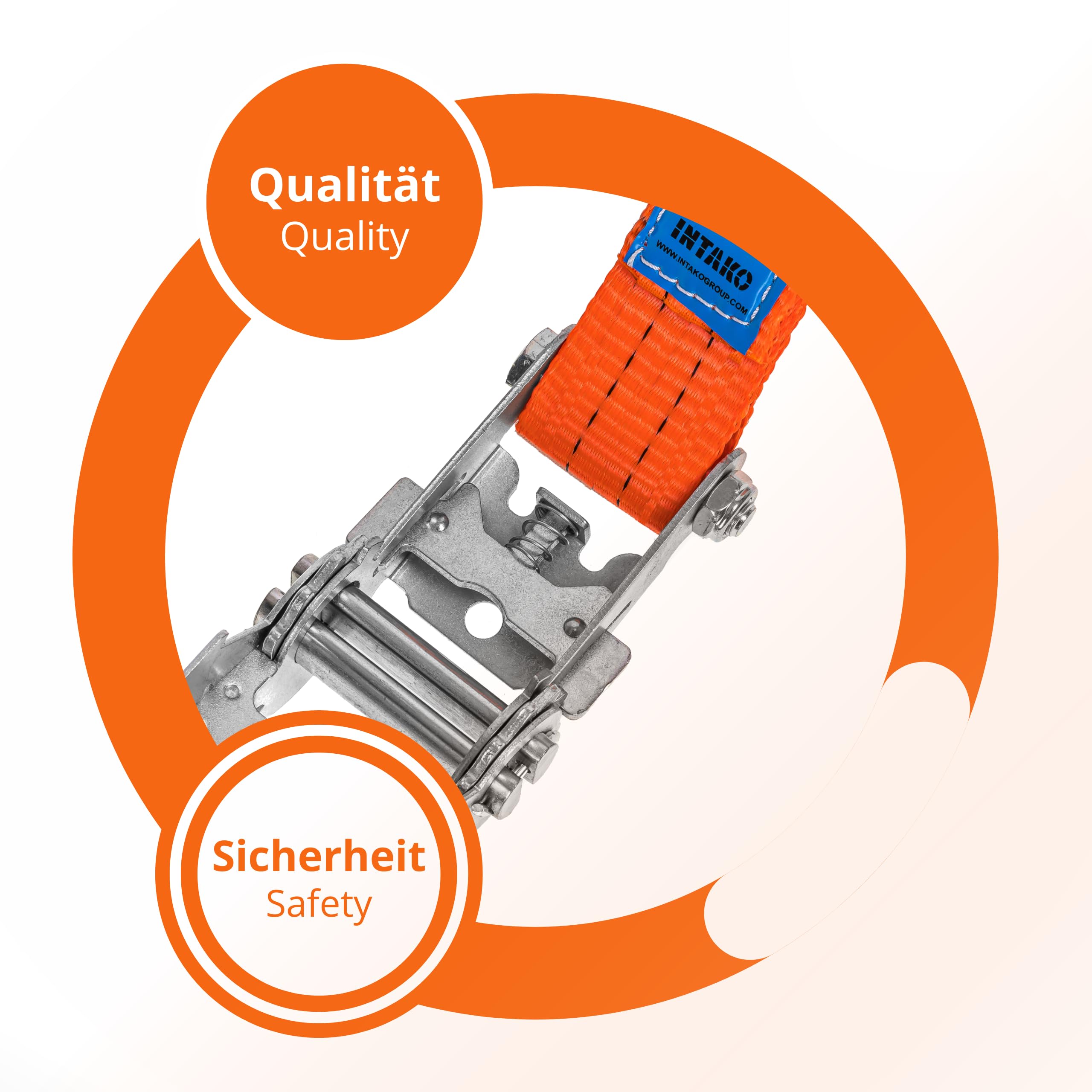 10 Stück Spanngurte mit Ratsche und Haken - 4m / 6m - 2000kg 35mm - Ratschen Set - Ratschengurt 2-Teilig - Zurrgurt Orange - TÜV GS Geprüft und gemäß DIN EN 12195-2 (Orange, 6 m (10 Stück))