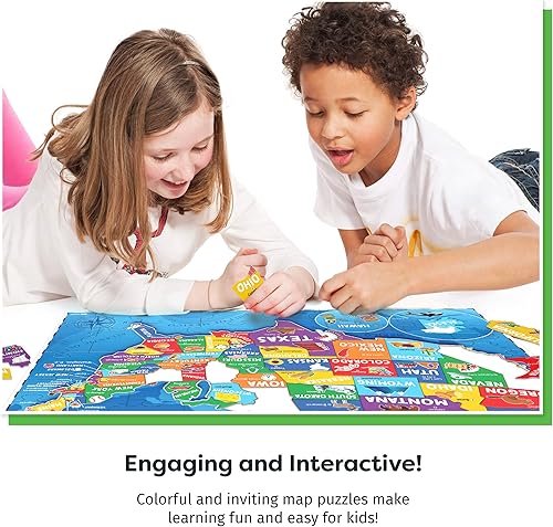 Miniatura 3 de Rompecabezas de mapa de Estados Unidos y búsqueda y búsqueda de la jungla para el aprendizaje de los niños - Rompecabezas de suelo geográfico para
