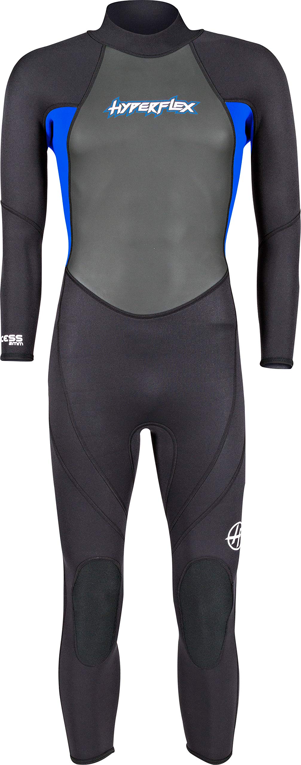 HyperflexJunior Size Access Full Body 3mm Backzip Wetsuit Watersports - Warm 4-Way Stretch Neoprene - Adjustable Collar and Flat Lock Construction - High Performance 50+ UV SHIELD