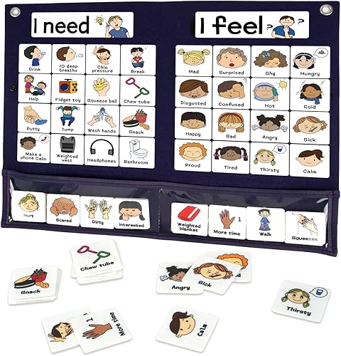 CHEFAN Tarjeta de tabla de sentimientos, gestión del comportamiento visual del autismo, suministros para maestros preescolares, esenciales para