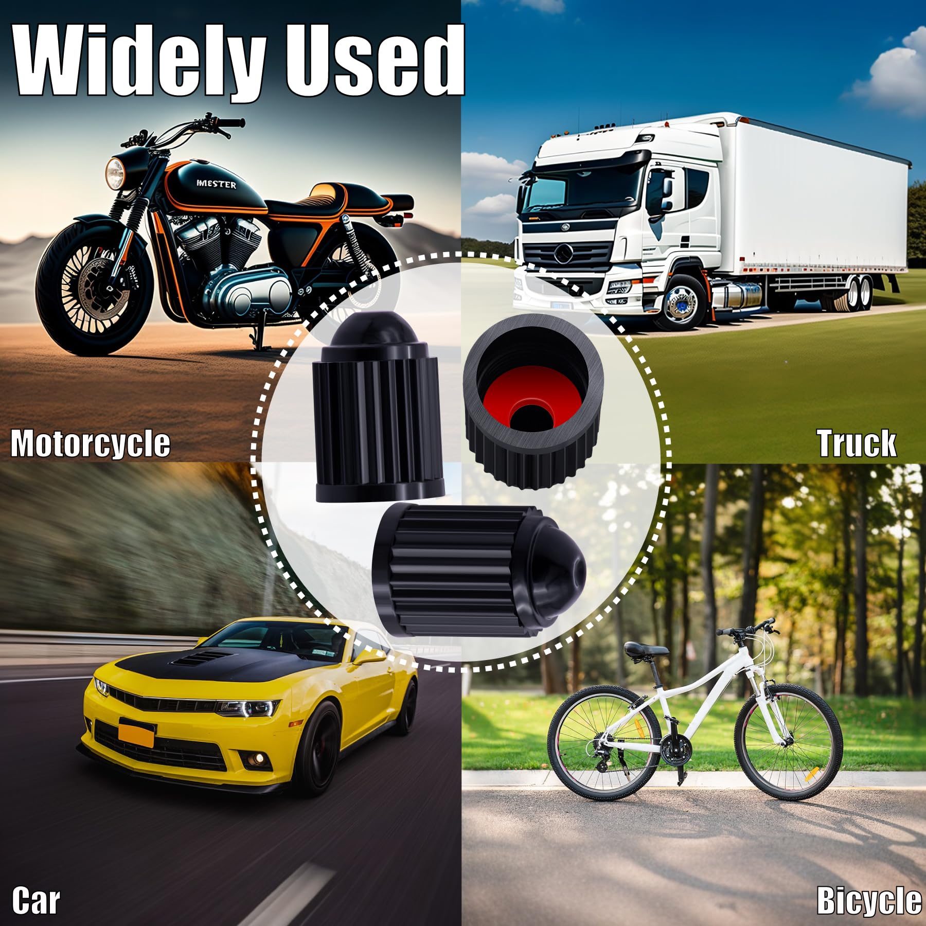 30 Stück Reifenventilkappen, verbesserte Version, Kunststoff-Luftkappen, mit O-Ring-Gummidichtung, Universal-Reifenventil-Staubkappen für Autos, SUV, LKW, Fahrräder, Motorräder, Fahrräder