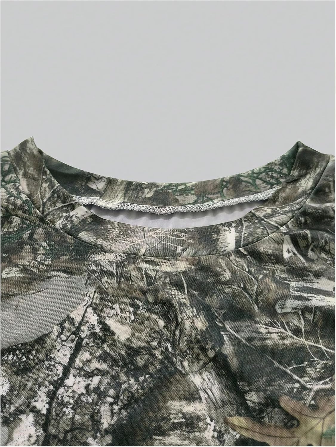 Women's Camo Crop Tee Tops Branch Print Short Sleeve Crew Neck Cropped T-Shirts Summer Top - Image 4