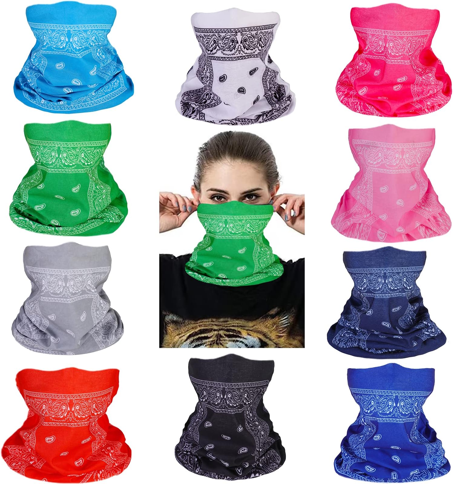 Neck Gaiter Masks Tube Scarf,Seamless Bandanas Buffs Gators,Ourdoor Face Mask Face Covering Multi Headwear