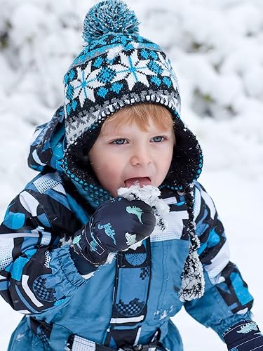 Miniatura 6 de SATINIOR 2 pares de manoplas impermeables para niñas, guantes de nieve para niños, guantes de esquí cálidos y gruesos para actividades al aire libre