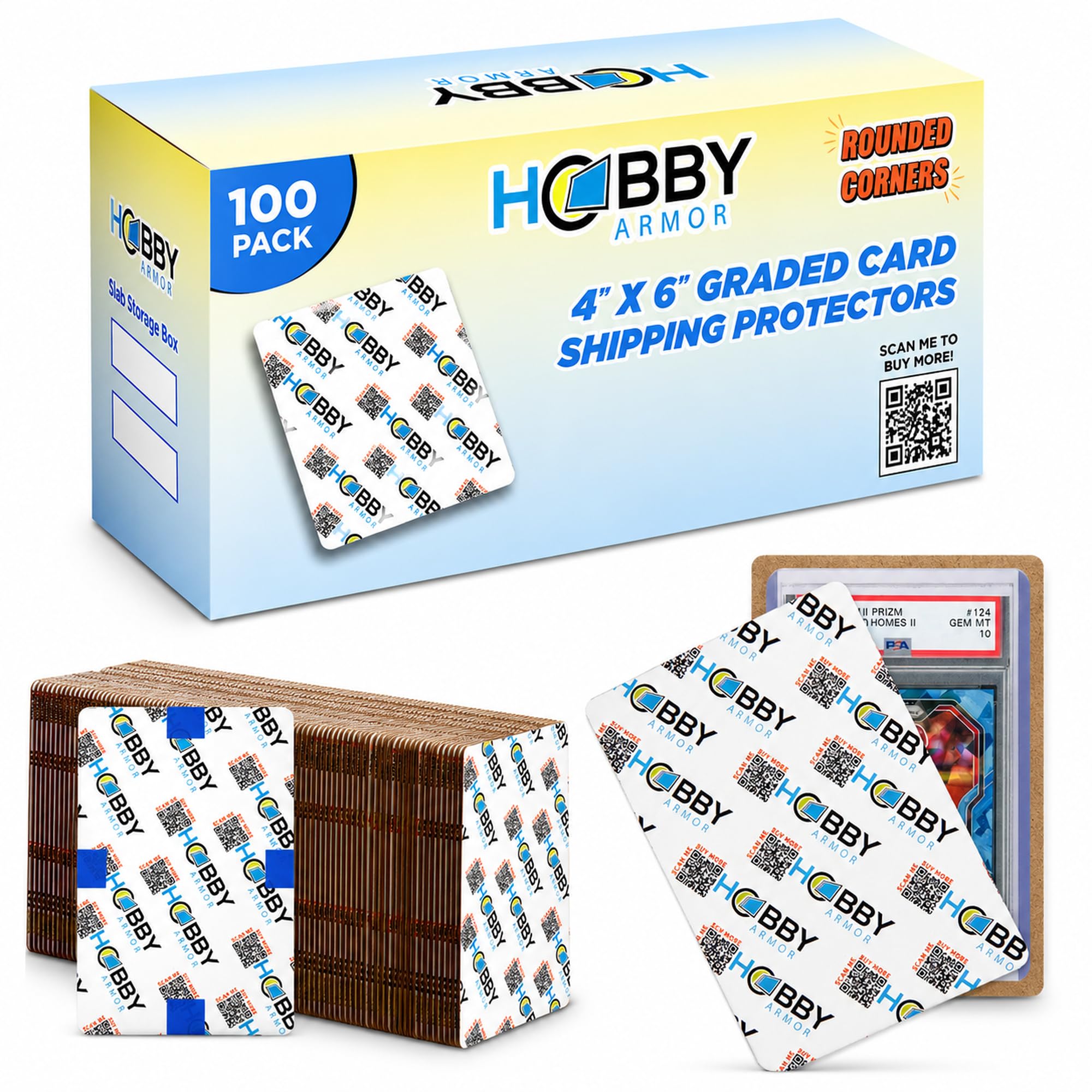 slab mailers shipping boxes for graded cards reviews Amazon.com: 100 Pack Graded Trading Card Shipping Protector by Hobby Armor,  4