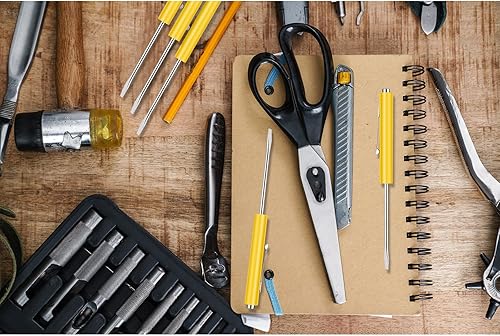 Miniatura 5 de cssopenss 12 piezas de destornillador de bolsillo mini tapas y destornillador de bolsillo magnético con una sola cabeza de hoja para mecánico,