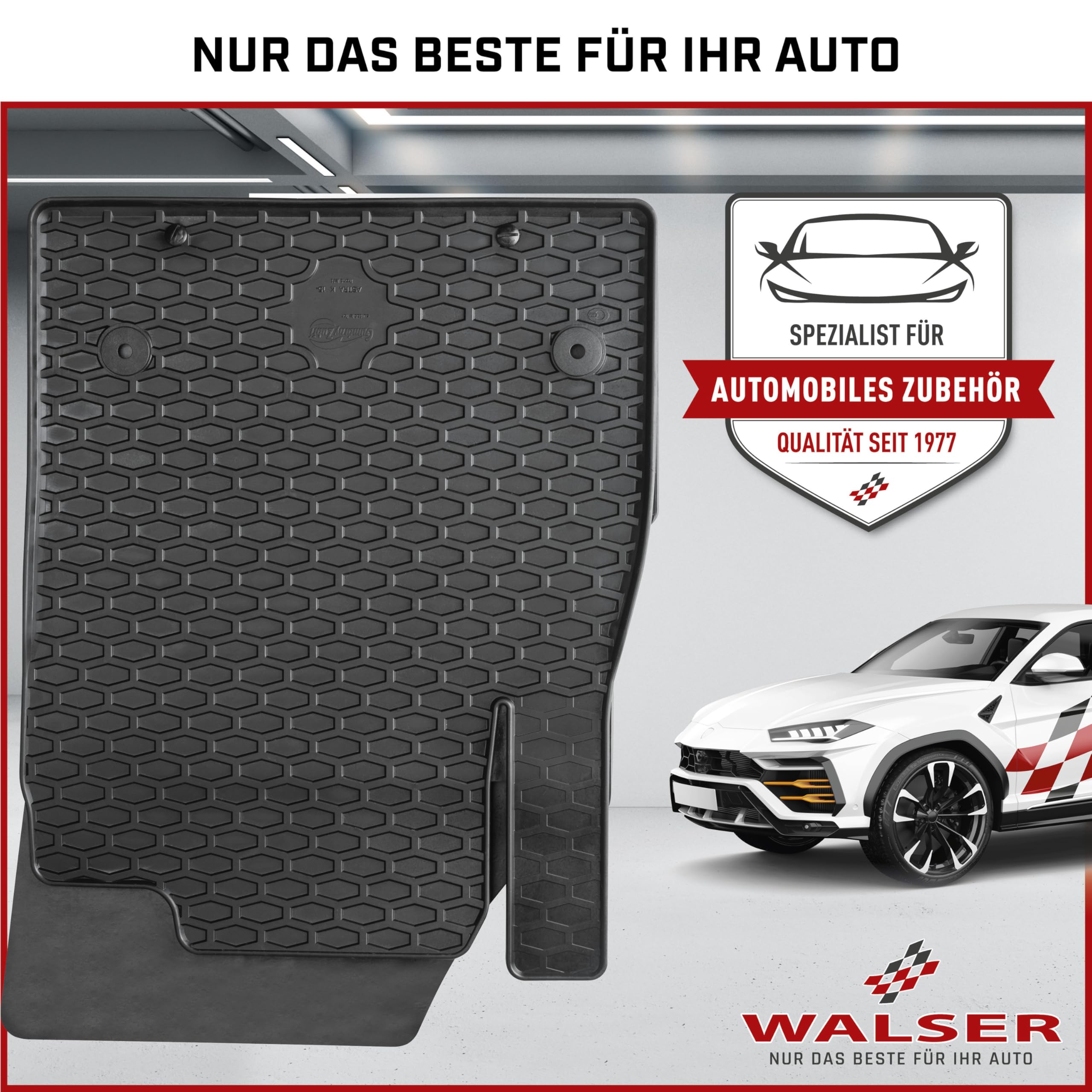 WALSER DirtGuard Gummi Fussmatten Auto für Citroen Spacetourer/Peugeot Traveller/Toyota Proace Verso,FIAT Ulysee, Opel Zafira Bus, 100% passgenaue Auto Fußmatten, Universal Fußmatte Auto