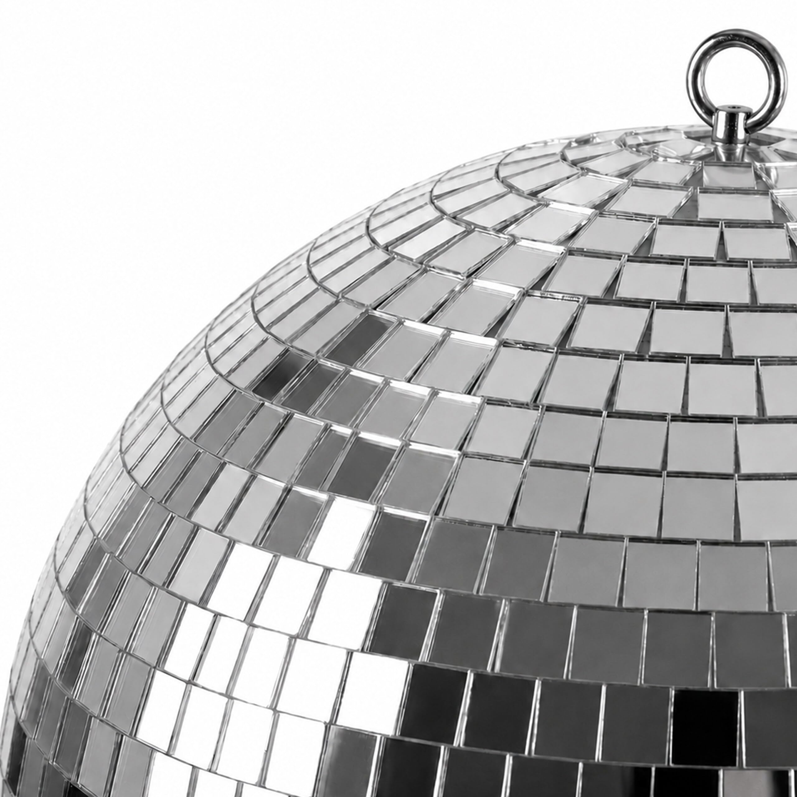 Relaxdays Discokugel, rotierend, Ø 40 cm, Silber | Spiegelkugel mit Motor & LED Lichteffekten, batteriebetrieben, Party