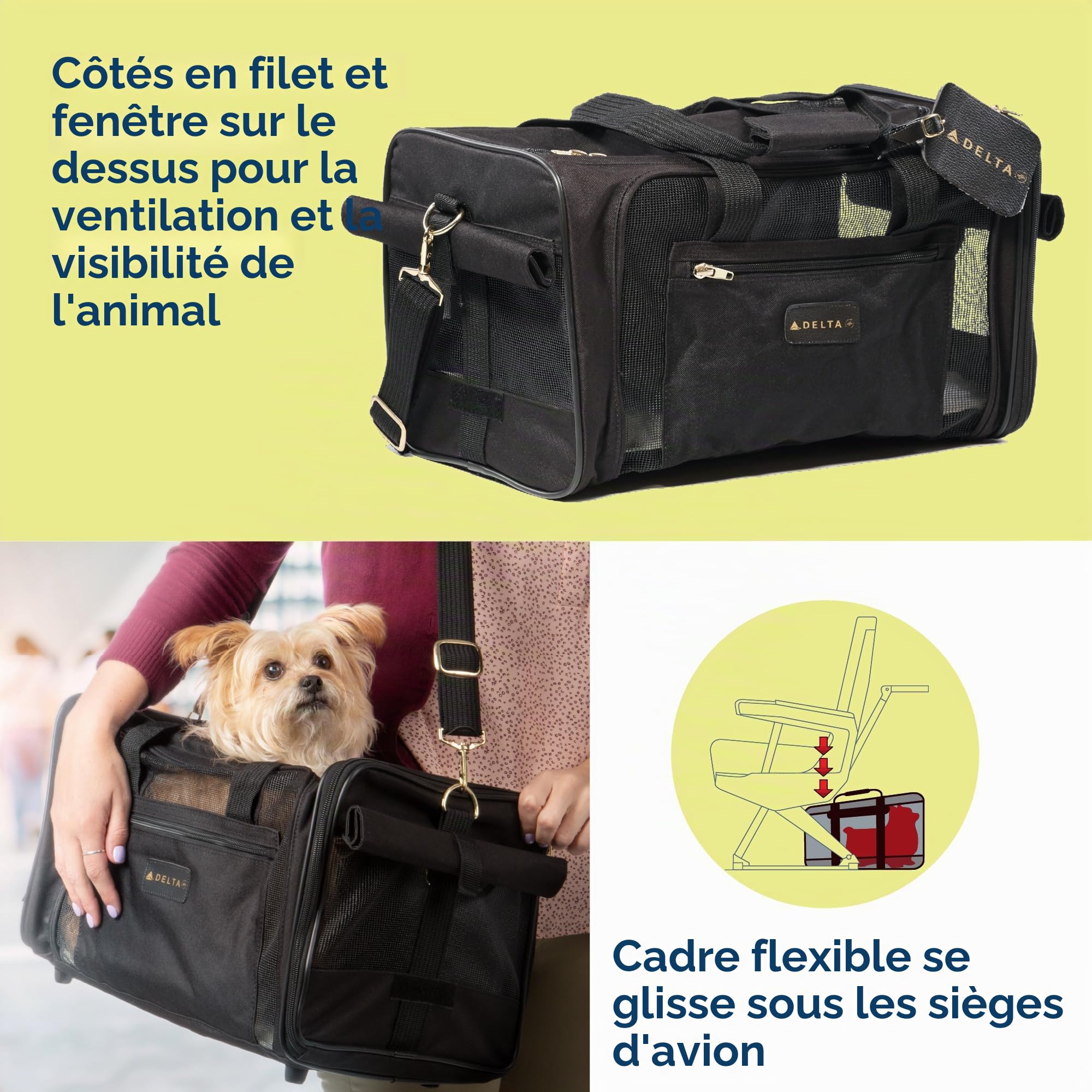 Sherpa Sac de Transport pour Animal Domestique Noir