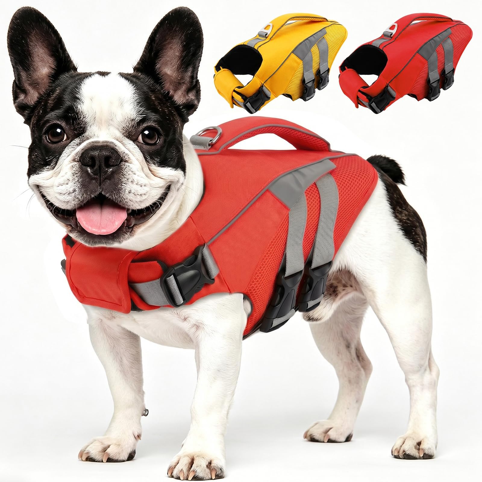 MIGOHI Dog Life Jacket, Reflective Ripstop Dog Swim Vest with Rescue Handle