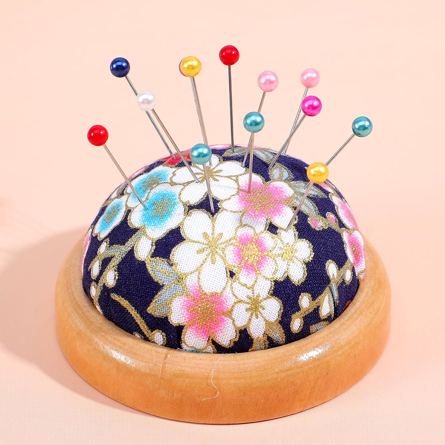 Straight Pins Sewing Pins, 300 PCS Straight Quilting Pin with Colored Ball Glass Head Dressmaker Pin Glass Head Fabric Pinss for Fabric Dressmaker DIY Decoration Craft Project, Long 1.3 Inch