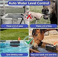 Vista 6 de Válvula de flotador de canal de agua para tanque de stock, incluye conectores de manguera de 3/4 pulgadas, cinta de PTFE y kit de montaje, control