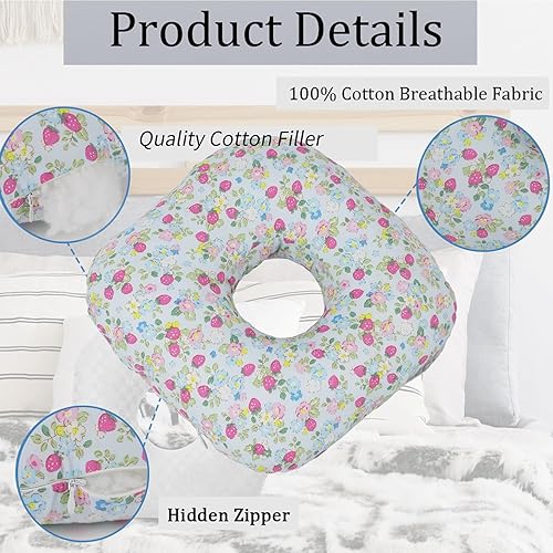 Miniatura 10 de Almohada perforadora de oreja para dormir de lado, almohada con un orificio para la oreja para CNH y dolor de oído, inflamación de oído, úlceras por