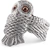 Vagabond House Pewter Metal Owl Harvest Napkin Ring Sold as Single Ring Artisan Crafted Designer Rings 2 Diameter