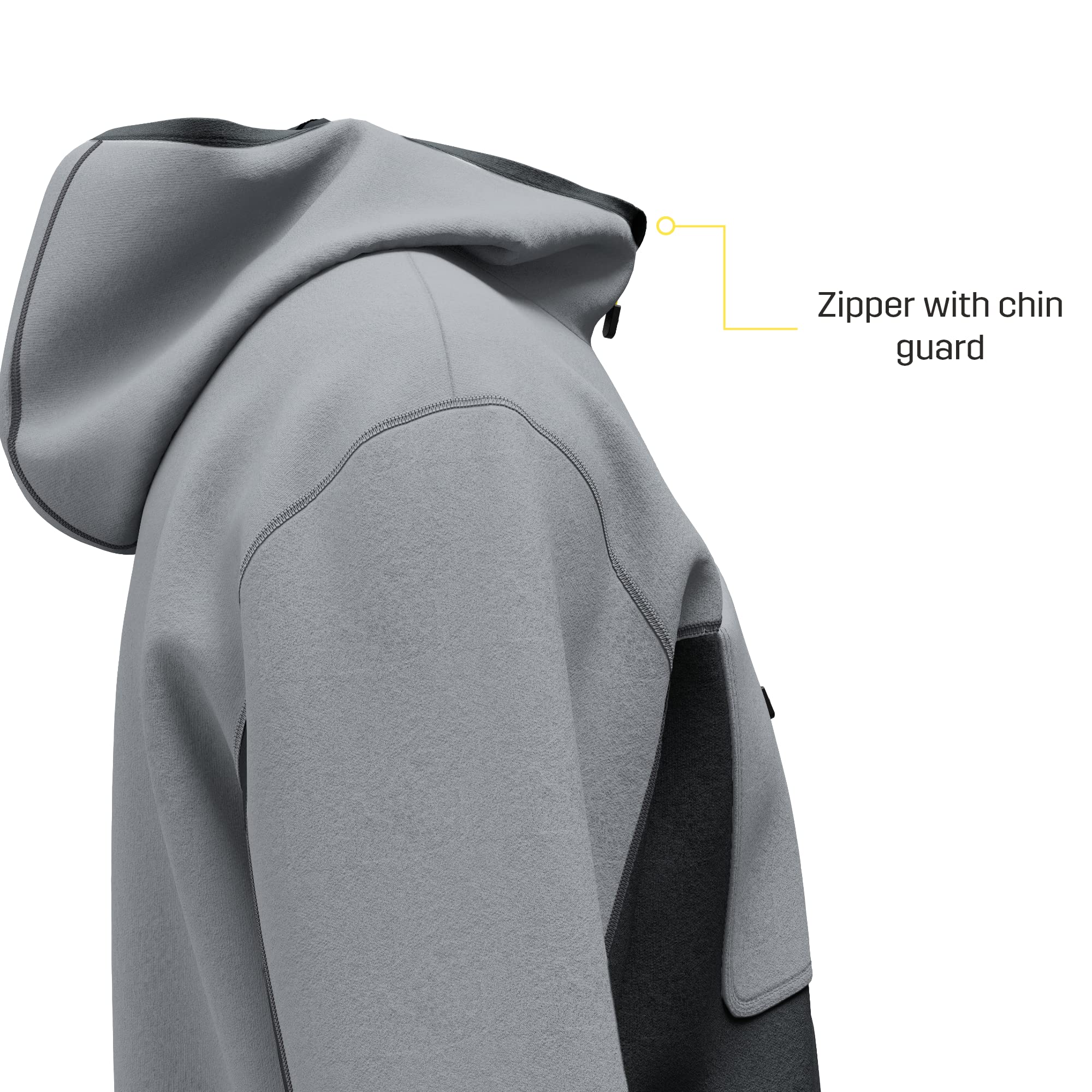 SAFETY JOGGER Męska bluza z kapturem, bluza z zamkiem błyskawicznym, funkcjonalne kieszenie i nowoczesne wzornictwo, oddychający polar roboczy