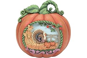 Jim Shore Fall Harvest Pumpkin with Scene Figurine
