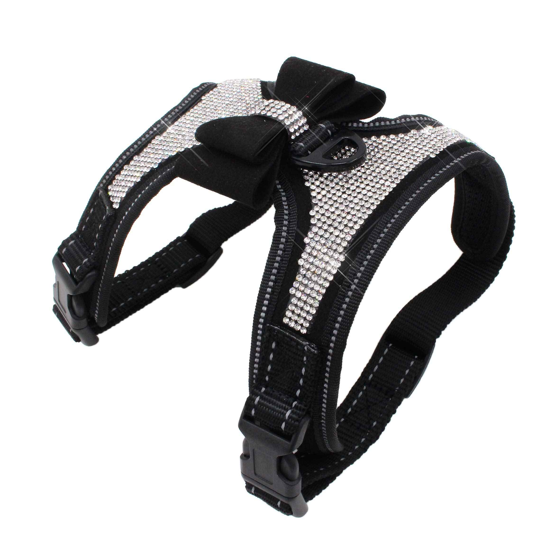 Newtensina Bow Ties Dog Harness with Diamante - Black - XL