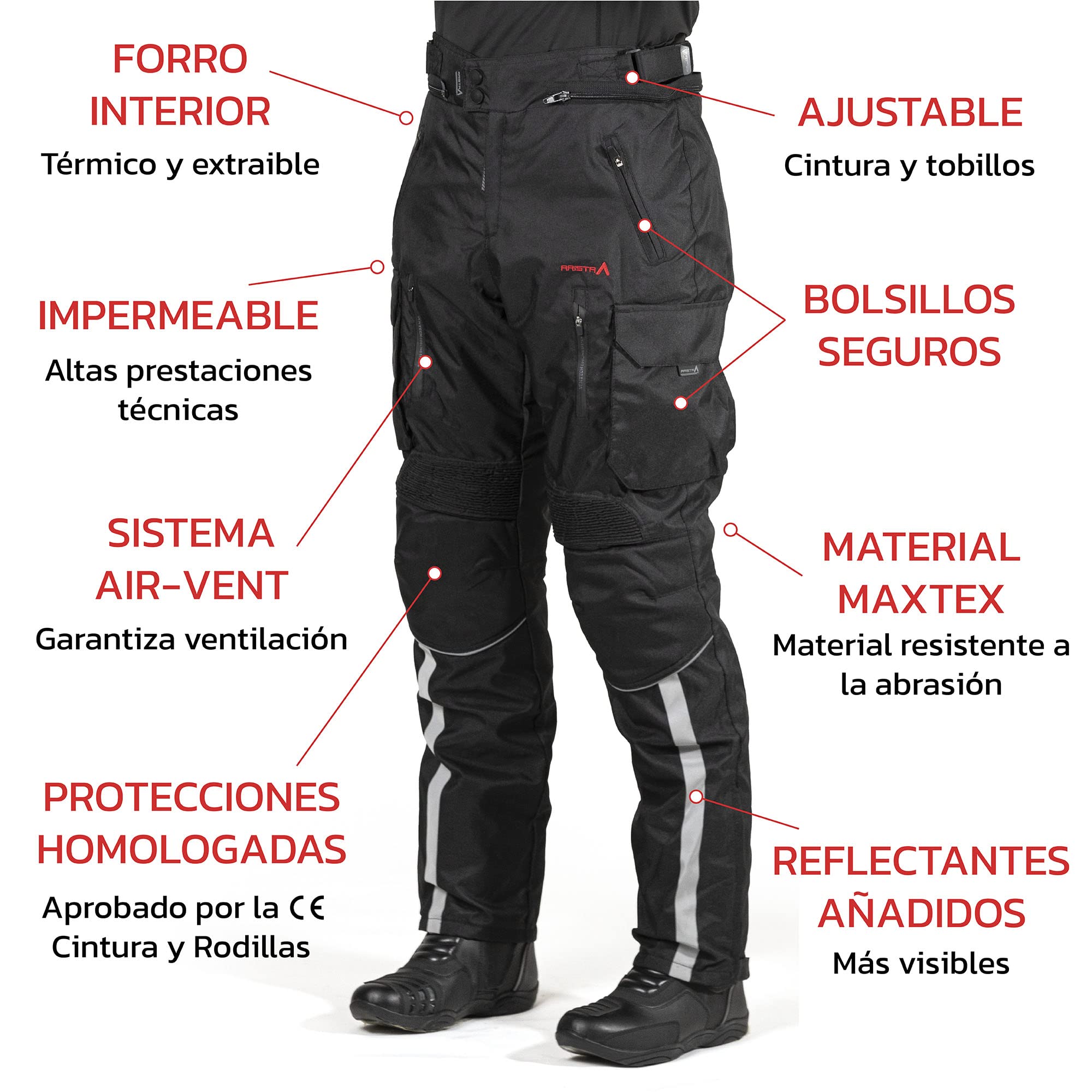 ARISTA PANTALÓN DE Moto Pro Defender Talla XL