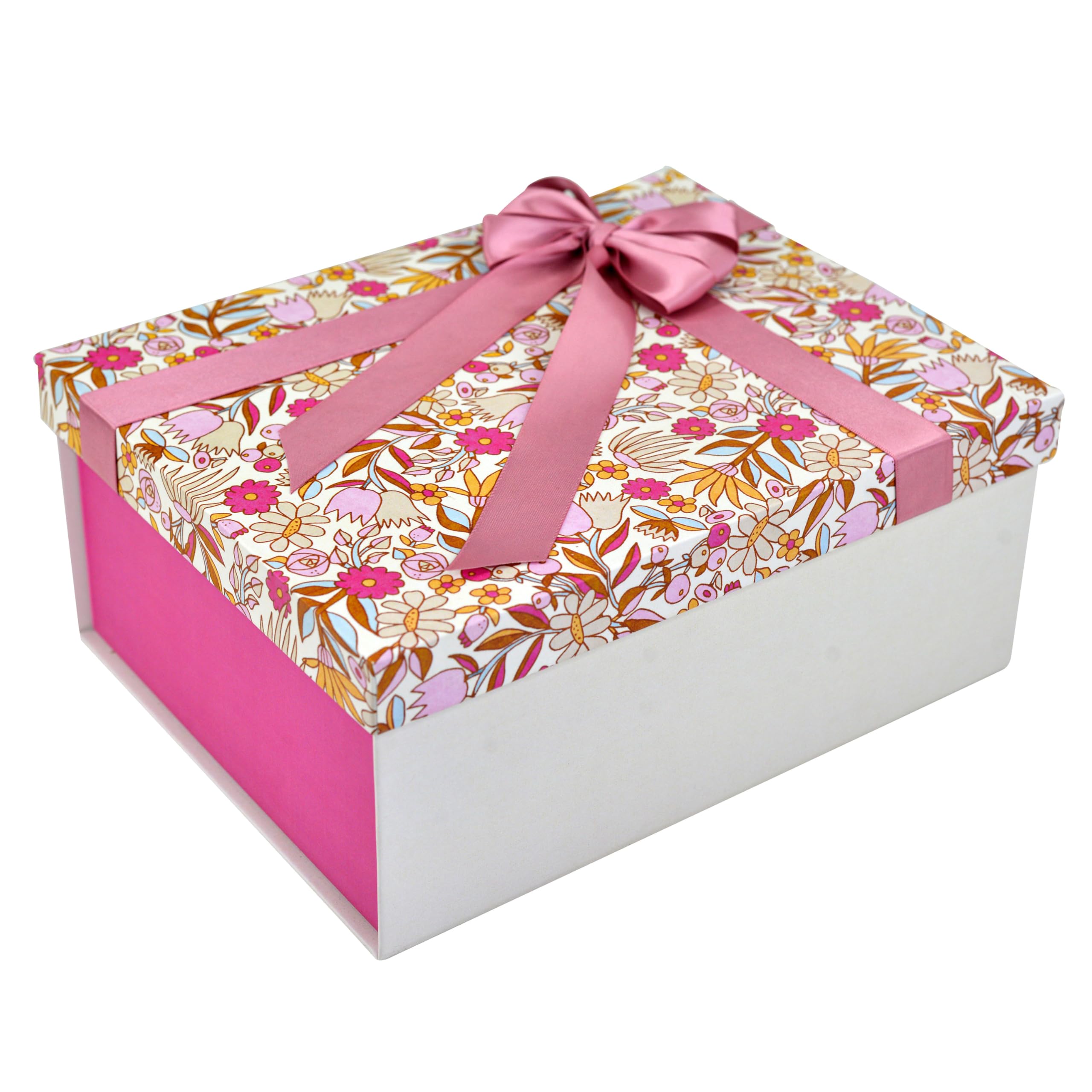 RBS®-Premium Gift Box for Packing Rigid (1 Pack) Empty Hamper Boxes for Gift Empty Holds to 5kg Elegant Floral Gift Box for Birthday (27x21x11cm) Men & Women Gifting Boxes for Packaging (Regal Petals)-image-4