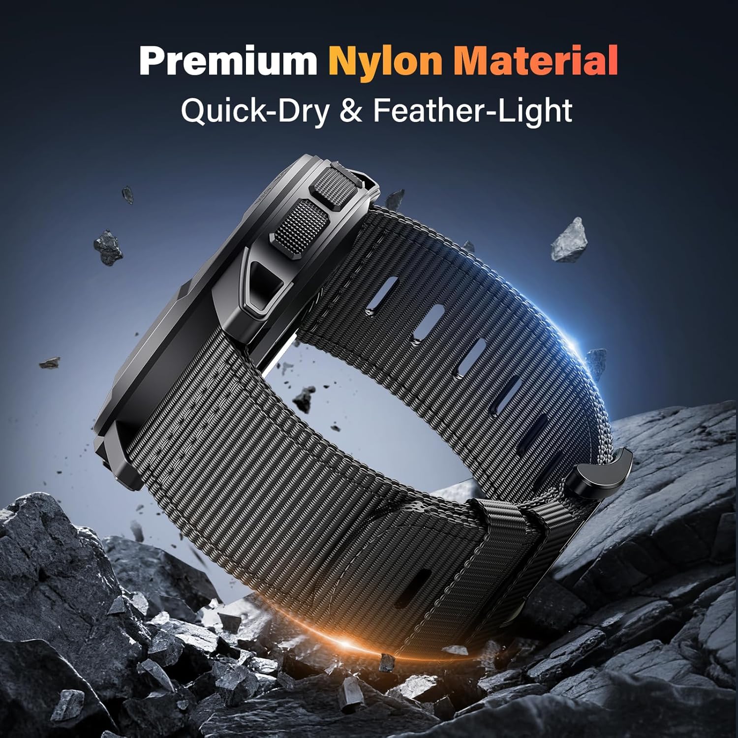 Rugged Nylon Watch Bands compatible with Garmin Instinct/Instinct 2 Solar/Instinct 3 45mm AMOLED/MIP, Double Layer Fabric Band for Garmin Instinct Solar/Tactical/Esports/Tide/Instinct E 45mm - Image 5