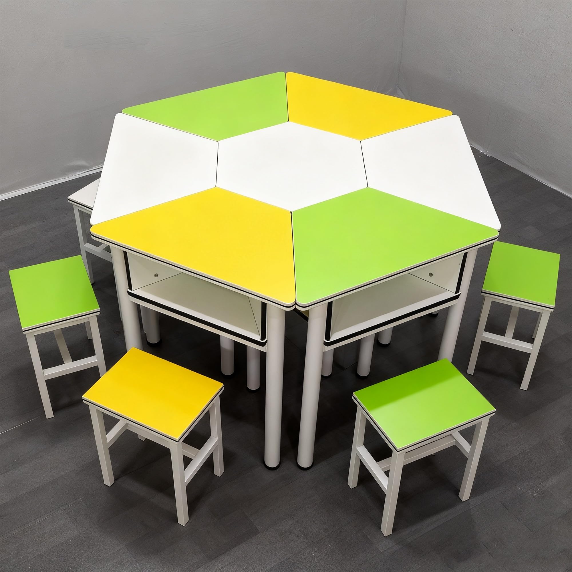 Mobile Group Activity Desk - Triangular/Hexagonal Table for Maker Classroom, Conference &amp; Science Experiments(V1.6)