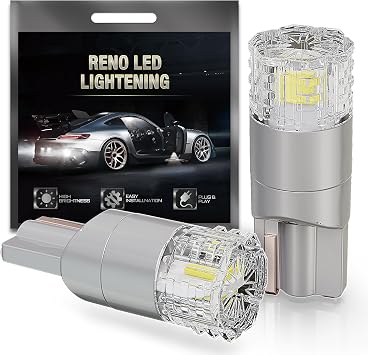 RENO 194 LED Bulb, T10 LED 6000K White 168 2825 W5W T10 Wedge 14-SMD Interior Car Bulbs Replacement for Dome Map Door Courtesy Trunk Parking License Plate Lights2PCS