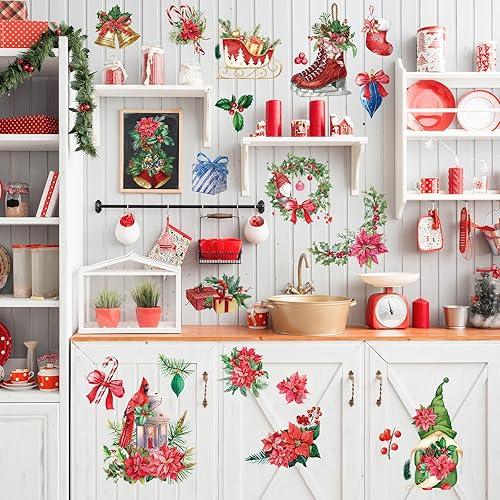 Miniatura 8 de 12 hojas de calcomanías clásicas para transferencias para manualidades y muebles, calcomanías clásicas de trineo, piña, calabaza, para hogar,